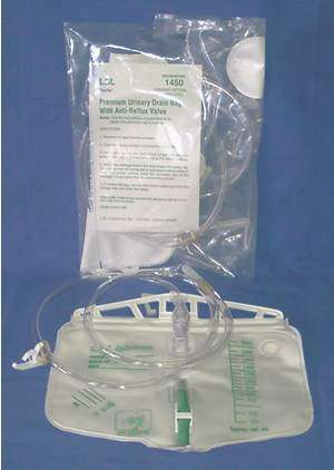 Sterile Premium Urinary Drainage Bag with Latex sampling port and anti-reflux valve