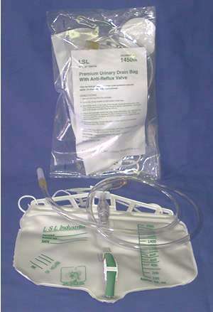 Sterile Premium Urinary Drainage Bag with needleless sampling port and anti-reflux valve